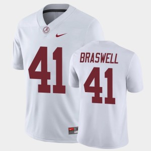 Men's Alabama Crimson Tide #41 Chris Braswell White Game Jersey 124731-258