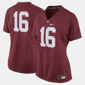 Women's Alabama Crimson Tide #16 Crimson College Football Jersey 809999-980