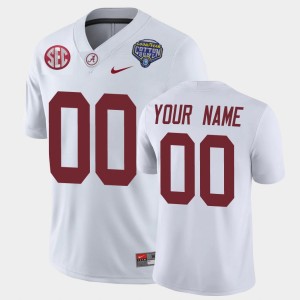 Men's Alabama Crimson Tide #00 Custom White Game 2021 Cotton Bowl Jersey 265478-852