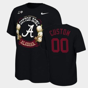 Men's Alabama Crimson Tide #00 Custom Black 2021 Cotton Bowl Locker Room College Football T-Shirt 962744-132