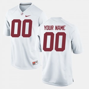 Men's Alabama Crimson Tide #00 Custom White College Football Jersey 882531-374