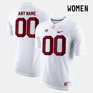 Women's Alabama Crimson Tide #00 Custom White College Limited Football Jersey 162622-924