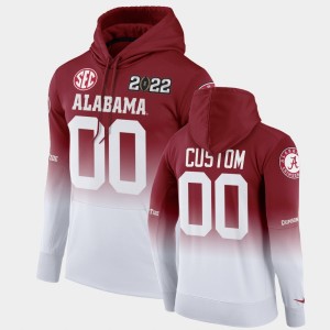 Men's Alabama Crimson Tide #00 Custom Crimson White 2022 National Championship College Football Hoodie 649137-314