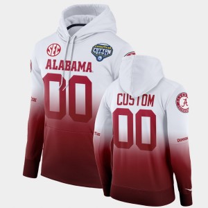 Men's Alabama Crimson Tide #00 Custom White Crimson 2021 Cotton Bowl Color Crash College Football Hoodie 684600-188