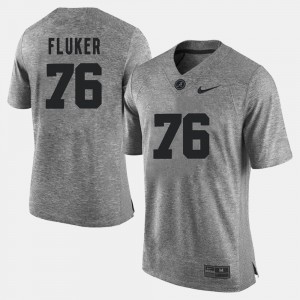 Men's Alabama Crimson Tide #76 D.J. Fluker Gray Gridiron Gray Limited Jersey 667831-827