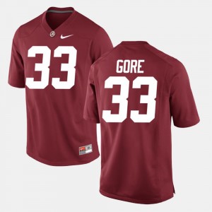 Men's Alabama Crimson Tide #33 Derrick Gore Crimson Alumni Football Game Jersey 435228-702
