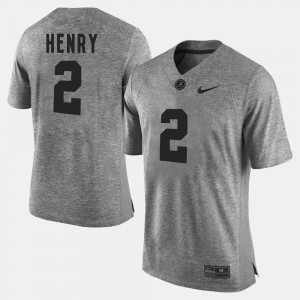 Men's Alabama Crimson Tide #2 Derrick Henry Gray Gridiron Gray Limited Jersey 153755-908