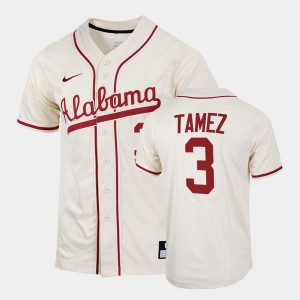 Men's Alabama Crimson Tide #3 Dominic Tamez Natural 2022 Replica College Baseball Jersey 557063-745