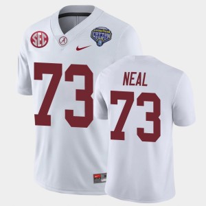 Men's Alabama Crimson Tide #73 Evan Neal White Game 2021 Cotton Bowl Jersey 551985-935