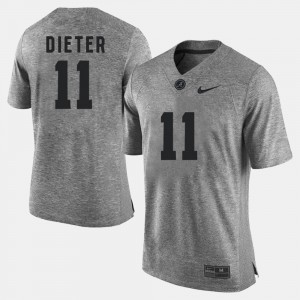 Men's Alabama Crimson Tide #11 Gehrig Dieter Gray Gridiron Gray Limited Jersey 848625-642
