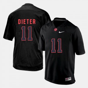 Men's Alabama Crimson Tide #11 Gehrig Dieter Black Silhouette College Jersey 569062-134