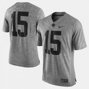 Men's Alabama Crimson Tide #15 Gray Gridiron Gray Limited Jersey 119354-279