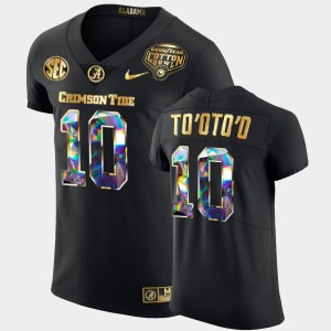 Men's Alabama Crimson Tide #10 Henry To'oTo'o Black Golden Diamond Edition 2021 Cotton Bowl Jersey 816451-973