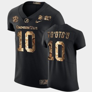 Men's Alabama Crimson Tide #10 Henry To'oTo'o Black 2022 Playoff Python Skin College Football Jersey 540396-839
