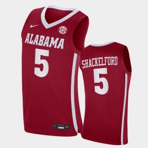 Men's Alabama Crimson Tide #5 Jaden Shackelford Red College Basketball Jersey 613730-479