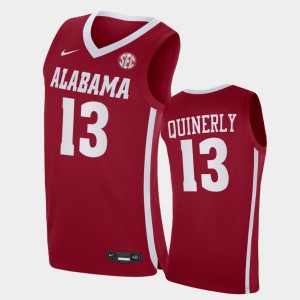 Men's Alabama Crimson Tide #13 Jahvon Quinerly Red College Basketball Jersey 496738-184