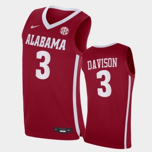 Men's Alabama Crimson Tide #3 JD Davison Red College Basketball Jersey 562517-635
