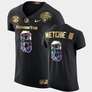 Men's Alabama Crimson Tide #8 John Metchie III Black Golden Diamond Edition 2021 Cotton Bowl Jersey 277339-822