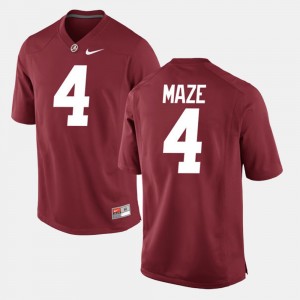 Men's Alabama Crimson Tide #4 Marquis Maze Crimson Alumni Football Game Jersey 363236-461