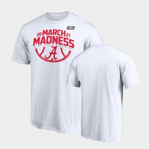 Men's Alabama Crimson Tide White Ticket 2021 March Madness T-Shirt 333135-190