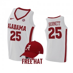Men's Alabama Crimson Tide #25 Nimari Burnett White Free Hat College Basketball Jersey 375447-649