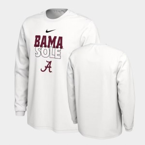 Men's Alabama Crimson Tide White Long Sleeve On Court T-Shirt 782332-183