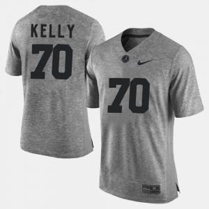 Men's Alabama Crimson Tide #70 Ryan Kelly Gray Gridiron Gray Limited Jersey 247993-704