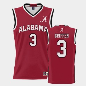 Men's Alabama Crimson Tide #3 Rylan Griffen Crimson ProSphere College Basketball Jersey 563869-182