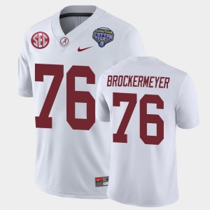 Men's Alabama Crimson Tide #76 Tommy Brockermeyer White Game 2021 Cotton Bowl Jersey 314184-449