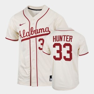 Men's Alabama Crimson Tide #33 Tommy Hunter Natural Replica College Baseball Jersey 830069-422