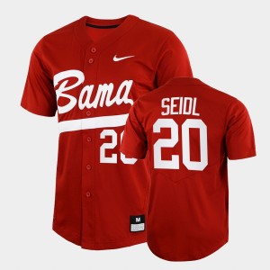 Men's Alabama Crimson Tide #20 Tommy Seidl Crimson 2022 Full-Button College Baseball Jersey 836957-249