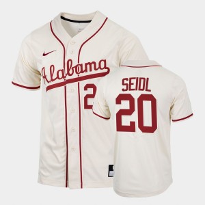 Men's Alabama Crimson Tide #20 Tommy Seidl Natural 2022 Replica College Baseball Jersey 937878-231