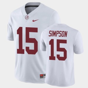 Men's Alabama Crimson Tide #15 Ty Simpson White Game Jersey 884032-197