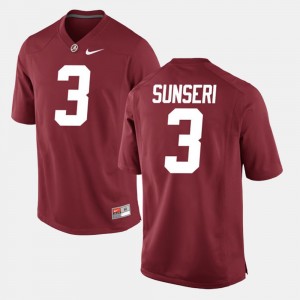 Men's Alabama Crimson Tide #3 Vinnie Sunseri Crimson Alumni Football Game Jersey 616034-176