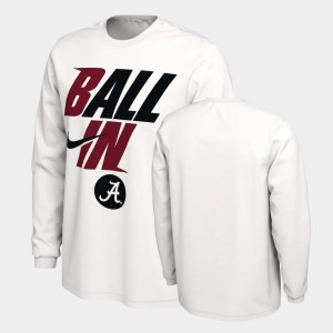 Men's Alabama Crimson Tide White Long Sleeve Ball In Bench T-Shirt 371858-921