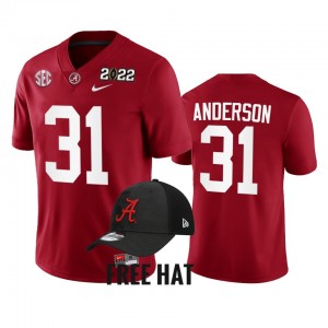 Men's Alabama Crimson Tide #31 Will Anderson Jr. Crimson 2021 Cotton Bowl Champions CFP College Football Jersey 140116-941