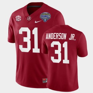 Men's Alabama Crimson Tide #31 Will Anderson Jr. Crimson College Football Playoff 2021 Cotton Bowl Jersey 896370-210