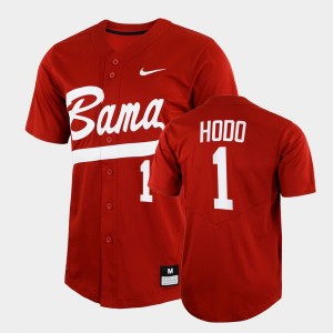 Men's Alabama Crimson Tide #1 Will Hodo Crimson 2022 Full-Button College Baseball Jersey 756150-842
