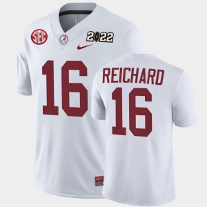 Men's Alabama Crimson Tide #16 Will Reichard White 2022 National Championship College Football Jersey 201705-999
