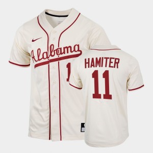 Men's Alabama Crimson Tide #11 William Hamiter Natural 2022 Replica College Baseball Jersey 525231-443