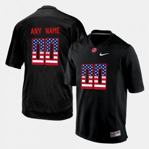 Men's Alabama Crimson Tide #00 Custom Black US Flag Fashion Jersey 492241-209