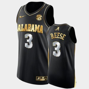 Men's Alabama Crimson Tide #3 Alex Reese Black Golden Authentic College Basketball Jersey 593630-432