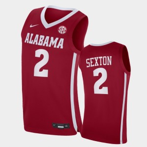 Men's Alabama Crimson Tide #2 Collin Sexton Crimson College Basketball Replica Jersey 167569-244