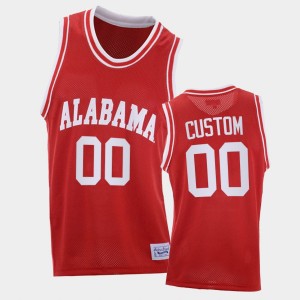 Men's Alabama Crimson Tide #00 Custom Red 2021 College Basketball Throwback Jersey 249020-320