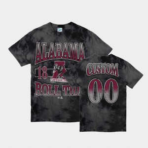 Men's Alabama Crimson Tide #00 Custom Black Retro Tie-Dye Vintage Tubular T-Shirt 865973-427