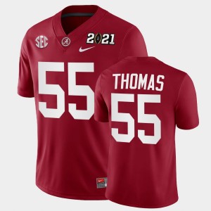 Men's Alabama Crimson Tide #55 Derrick Thomas Crimson Playoff Game 2021 National Championship Jersey 286820-882