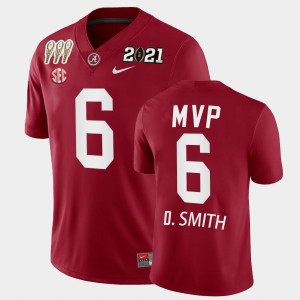 Men's Alabama Crimson Tide #6 DeVonta Smith Crimson MVP 3X CFP National Championship Jersey 134708-979