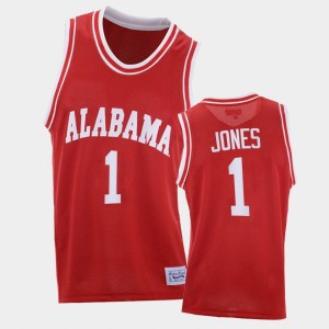 Men's Alabama Crimson Tide #1 Herbert Jones Red 2021 College Basketball Throwback Jersey 134874-557