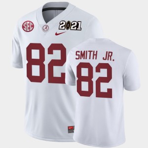 Men's Alabama Crimson Tide #82 Irv Smith Jr. White Playoff Game 2021 National Championship Jersey 553694-633
