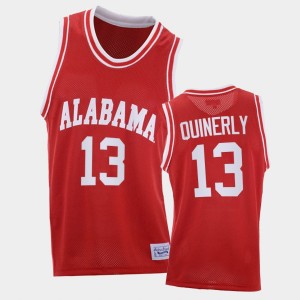 Men's Alabama Crimson Tide #13 Jahvon Quinerly Red 2021 College Basketball Throwback Jersey 595648-291